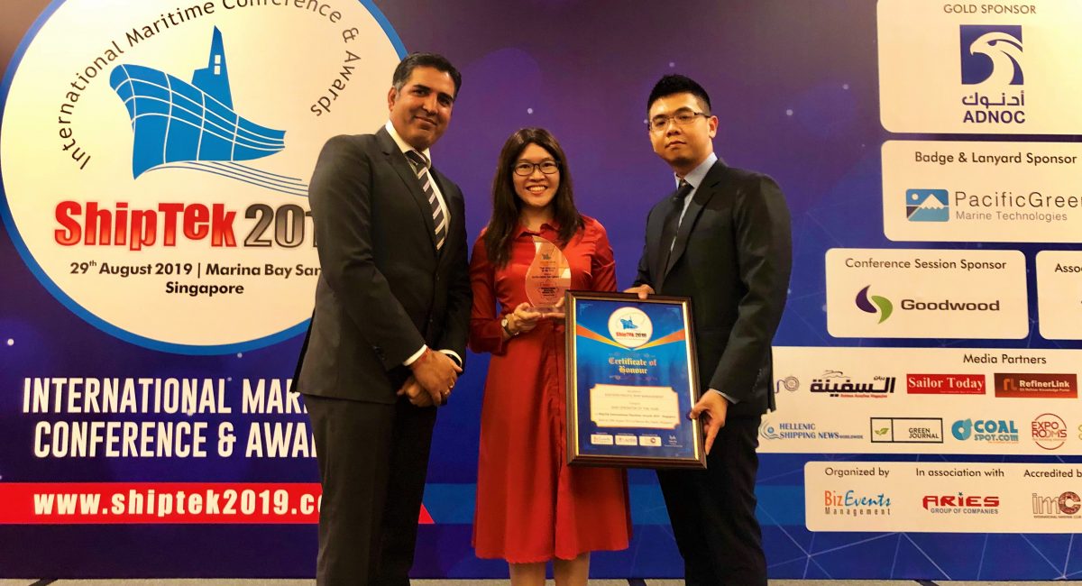 EPS wins ship operator of the year award at ShipTek 2019.