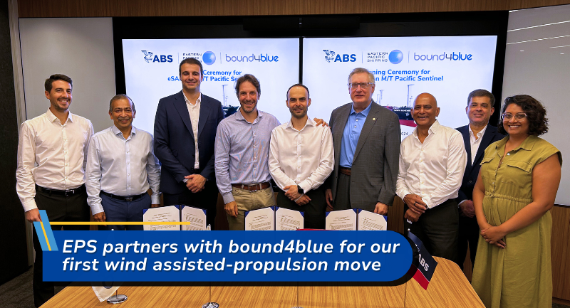 Eastern Paciﬁc Shipping makes ﬁrst wind-assisted propulsion move with bound4blue eSAILs®